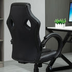 HOMCOM Racecar Style Office Chair - Grey-Material: Mesh and Faux Leather