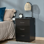 HOMCOM Bedside Table with 3 Drawers - Brown-Melamine coated particleboard frame is strong and easy to wipe clean