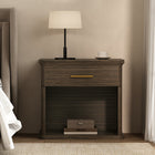 Manhattan Comfort Clifford Traditional 1-Drawer Nightstand - Walnut-Smooth-Glide Drawer: Features easy-glide, non-ball-bearing tracks for everyday convenience