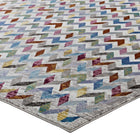 Modway Gemma Chevron Mosaic Area Rug - 5 ft W x 8 ft L - Multicolored-Stain Resistant / Easy To Clean