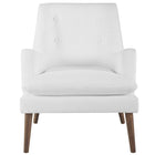 Modway Leisure Upholstered Lounge Chair - White-Non-Marking Foot Pads