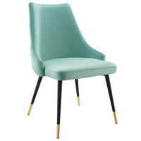 Modway Adorn Tufted Performance Velvet Dining Side Chair - Mint-Vintage Modern Accent Dining Chair