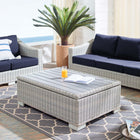 Modway Conway 45" Outdoor Patio Wicker Rattan Coffee Table - Light Grey-Water and UV Resistant