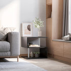 HOMCOM Square Side Table - Black-Can be used as a side table, lamp table, decorative display table, or book shelf 