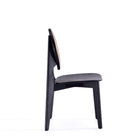 Manhattan Comfort Versailles 18.5" Industry Chic Round Back Dining Chair - Black and Natural Cane - Set of 2-Seat Height Measures: 16.54 in. With Weight Capacity of 275 lb