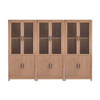 Manhattan Comfort Jodie 31" Mid-Century Modern Bookcase - Maple - Set of 3-Mid-Century Modern Bookcase for Home Office, Living Room, and Extra Storage Use. Set of 3