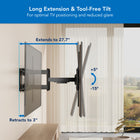 Mount-It! Heavy Duty Full Motion TV Wall Mount for 60 - 120" Screens-Compatible TV Sizes: 60" - 120" including curved screens