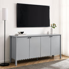 Modway Emmeline 66" 4-Door Scalloped Sideboard Cabinet - Light Grey-Adjustable Shelf