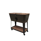 Permasteel 80 Quart Tapered Patio Cooler - Wood Grain/Brown Trim-Insulated Basin keeps Drinks Cold up to 36 hours