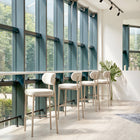 Zuo Aurea Barstool - Light Grey - Set of 2-Dimensions: 21.5" L x 20.1" W x 39.8" H