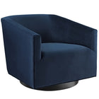 Modway Twist Accent Lounge Performance Velvet Swivel Chair - Midnight Blue-Modern Accent Lounge Swivel Chair