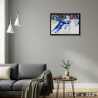 Auston Matthews Toronto Maple Leafs Celebration - Framed Canvas - 31" x 22"-Ready to hang - arrives fully assembled