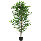 HOMCOM 6' Artificial Ficus Tree for Home Decor - Green-Beautiful artificial ficus design plant 