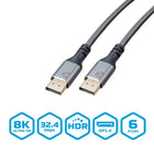 BlueDiamond Pro DisplayPort UHD 8K Cable - 6' - Grey - 2 Pack-32.4Gbps Bandwidth: DisplayPort 1.4 provides full 32.4Gbps allowing for 8K at 60Hz and 4K at 144Hz
