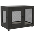 PawHut 37" L Pet Crate End Table with Water-Resistant Cushion and Double-Door - Black-Softly water-resistant cushioned resting spot 