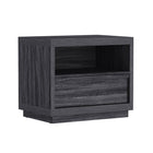 Manhattan Comfort Navis 26" Contemporary 1-Drawer Nightstand - Charcoal Grey-Smooth drawer glides ensure effortless opening and closing