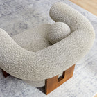 Modway Jace Boucle Accent Chair - River Rock-Includes Round Accent Pillow