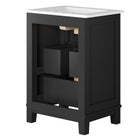 Modway Dixie 24" Solid Wood Bathroom Vanity - Black/White-Ceramic Sink Basin