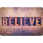 Ashley Productions The Original Fun Mat Welcome Mat - 15.5" x 23.5" - Believe Letterpress-Measurement & Design: The Believe Letterpress Mat measures 15.5" x 23.5".