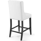 Modway Baron Faux Leather Counter Stool - White - Set of 2-Non-Marking Foot Caps