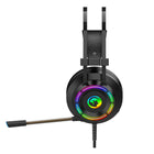 Marvo RGB Backlight Gaming Headset with Mic for PC - Black-Comfortable & Durable Design: Soft-cushioned synthetic leather ear cups and a high-quality build ensure long-lasting comfort and style during extended gaming sessions