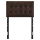 Modway Emily Stain-Resistant Performance Velvet Twin Size Headboard - Chocolate Brown-Seven Mounting Positions