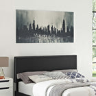Modway Phoebe Upholstered Vinyl King Headboard - Black-Silver Accent Copper Buttons