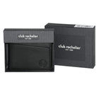 Club Rochelier Men's Slim Wallet with Zippered Pocket - Black-Comes in a gift box