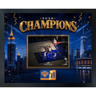 Frameworth New York Knicks 2026 Champions: OG Anunoby Game 4 Tip-In PhotoGlass Framed Photo - 22" W x 18" H - Gold-Framed photoglass display: OG Anunoby PhotoGlass Frame New York Knicks 2026 Champions Game 4 Tip-In Gold Skyline Design for New York Knicks fans and collectors