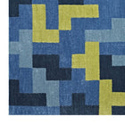 Modway Andela Interlocking Block Mosaic Area Rug - 8 ft W x 10 ft L - Multicolored Blue/Light Olive Green-100% Polyester Microfiber