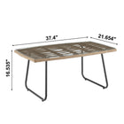 Manhattan Comfort Antibes Modern Patio 4-Person Conversation 4-Piece Set with Coffee Table - Tan/Grey-Coffee Table Includes 5MM Removeable Tempered Glass Top