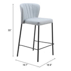 Zuo Linz Counter Stool - Grey - Set of 2-7