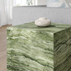 Modway Jordana Square Plinth Indoor/Outdoor Patio Concrete Side Table - Green Marble-Arrives Fully Assembled