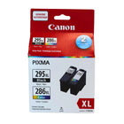 Canon PG-295XL/CL-286XL Genuine Ink Cartridge - High Yield - Black, Cyan, Magenta, Yellow-The PG-295XL Black Ink Cartridge produces crisp, sharp black text for all your documents