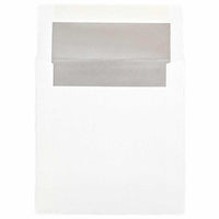 JAM Paper 6" x 6" Square Foil Lined Invitation Envelopes - White with Silver Foil - 50 Pack-Colour: White with Silver Foil Lined, Foil gives envelope natural looking shine