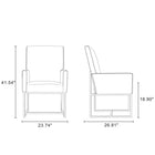 Manhattan Comfort Element 23.74" Modern Velvet Upholstered Dining Chair - Steel-Upholstered in Luxurious Velvet with High Density Foam Filled Padding