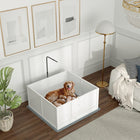 PawHut Whelping Box for Dogs with Retractable Light Stand & Pad - 41" L x 39" W-Simple clean-up with the inclusion of a whelping pad