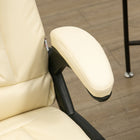 HOMCOM Faux Leather Executive Heated Massage Office Chair - Beige-Material: Faux Leather, Sponge, Nylon, PU Caster