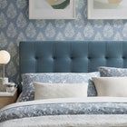 Modway Lily Stain-Resistant Performance Velvet Full Size Headboard - Cadet Blue-Dense Foam Padding