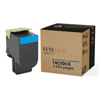 Ecotone Lexmark 74C10C0 Remanufactured Toner - Standard Yield - Cyan-Colour: Cyan