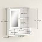 Kleankin Medicine Cabinet with Mirror - White-Adjustable shelf in the cabinet for various-sized items