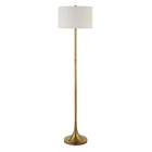 Hudson&Canal Josephine 62" Tall Floor Lamp with Fabric Shade - Brass/White-Modern and contemporary design for your living room, office space, bedroom, or reading nook