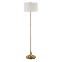 Hudson&Canal Josephine 62" Tall Floor Lamp with Fabric Shade - Brass/White-Modern and contemporary design for your living room, office space, bedroom, or reading nook