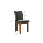 Modway Alba Armless Upholstered Dining Chairs - Charcoal - 2 Pack-Center Stretcher Support