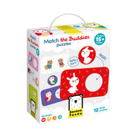 Banana Panda Match The Buddies 12-Puzzle Set-Children learn the word Hello from over fifteen languages as they piece the 48pc floor puzzle together