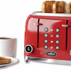 Salton NuRetro Digital 4 Slice Toaster - Space Cherry-Anti-slip feet and built in cord wrap keep the toaster stable and your work surface uncluttered.