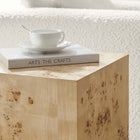 Modway Cosmos 16" Square Burl Wood Side Table - Natural Burl-Adaptable Placement