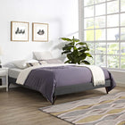 Modway Loryn Fabric Queen Bed Frame with Round Splayed Legs - Grey-Upholstered in Polyester