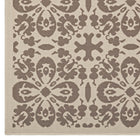 Modway Ariana Vintage Floral Trellis Indoor/Outdoor Area Rug - 8 ft W x 10 ft L - Light/Dark Beige-100% Soft Polypropylene