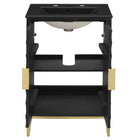 Modway Beau 24" Wood Bathroom Vanity with Basin - Black-Assembly Required